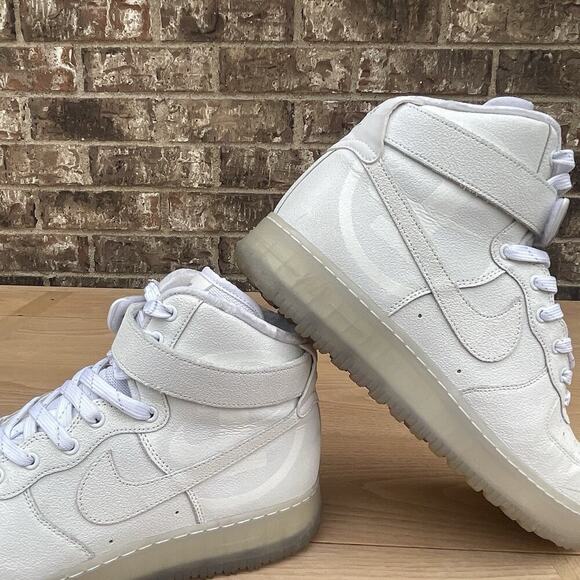 Nike CK1210-110 AIR FORCE1 Air Force‎ MID White On White Nike ID EUC SZ 10 - Picture 1 of 11